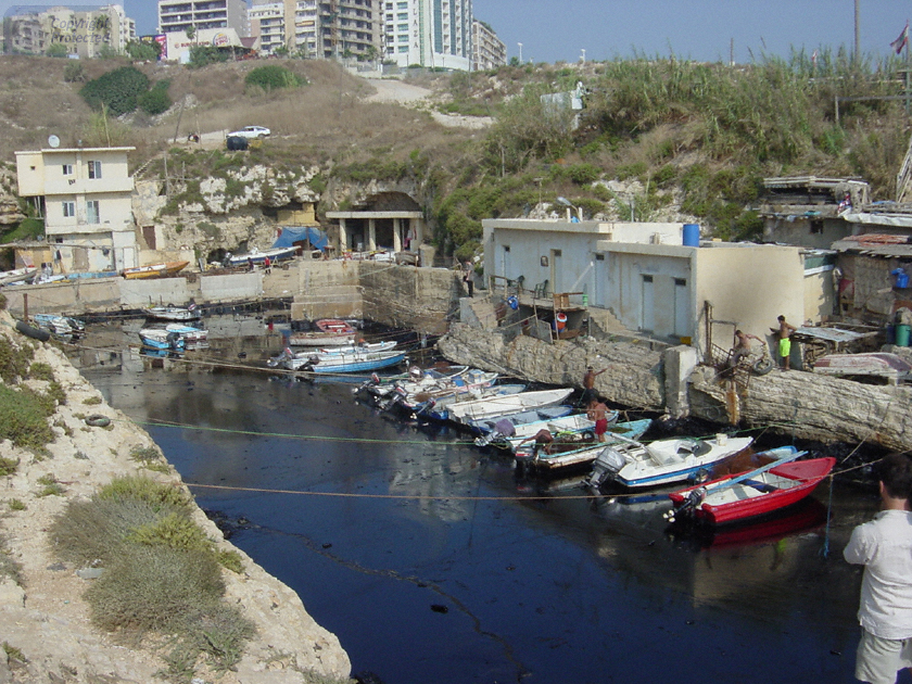 Fishing Village and Oil Slick